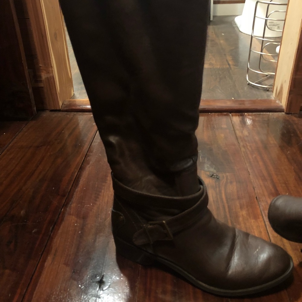 Brown riding boots